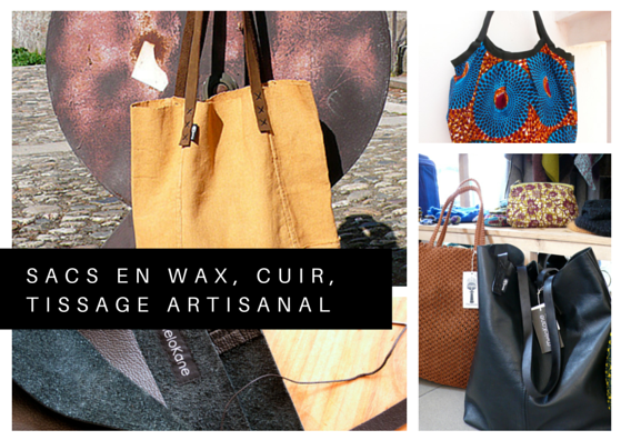Sac en wax, cuir, tissage artisanal